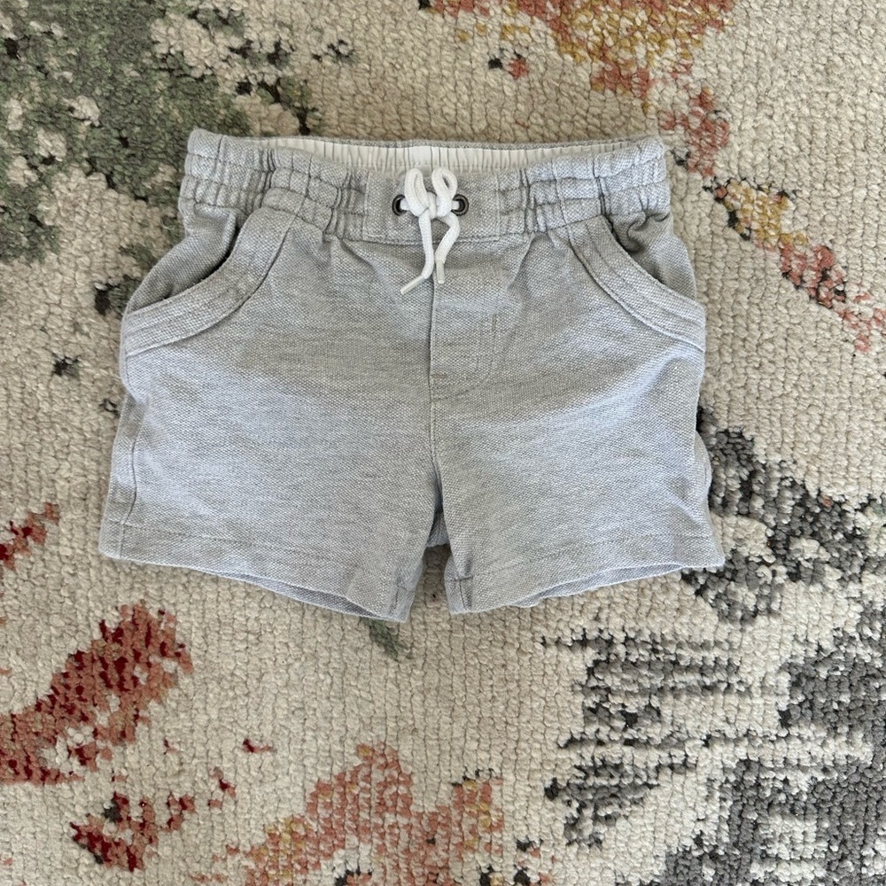 Ralph Lauren 12 Month Baby Boy Gray Knit Oxford Pull On Shorts